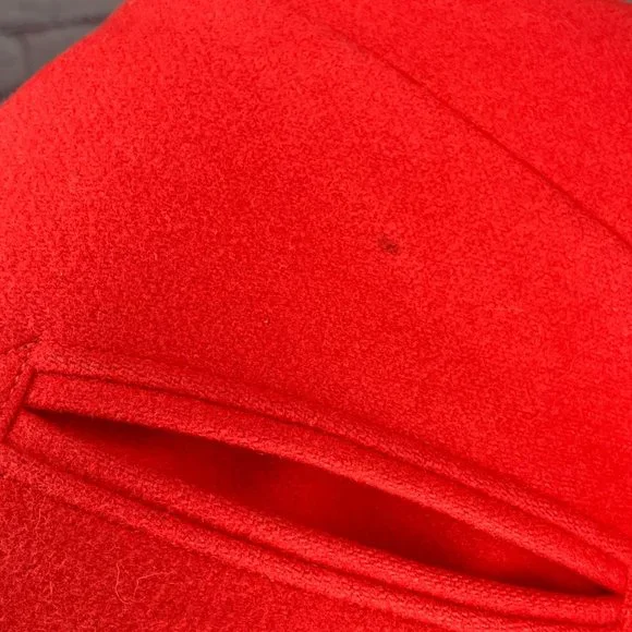 J.Crew Medium M Orange Thinsulate Wool‎ Blend Double Breasted Pea Coat Peacoat - Picture 7 of 8